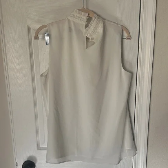 Karl Lagerfeld Ivory Sleeveless Blouse - Picture 4 of 4